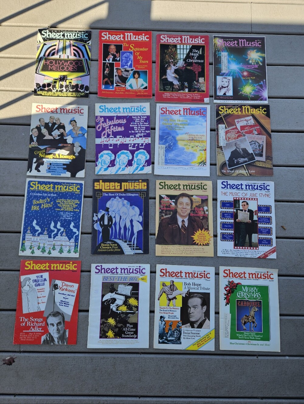 Vintage Sheet Music Magazine Lot 16 Issues 80s 90s Piano Songbook Jazz Christmas